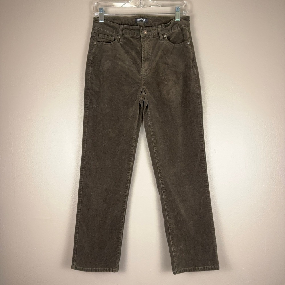 Buffalo David Bitton Nyla Straight Leg Corduroy Pants Womens 4/27 Brown Stretch